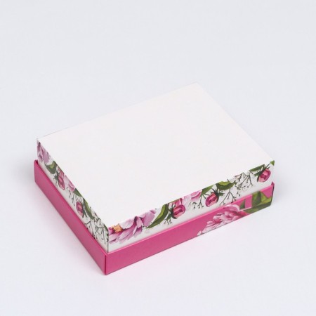 Gift box "March 8, peonies", pink, 16.5 x 12.5 x 5.2 cm-4