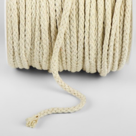 Weaving cord, cotton, d = 5 mm, 50 ± 1 m, without core, white color-2