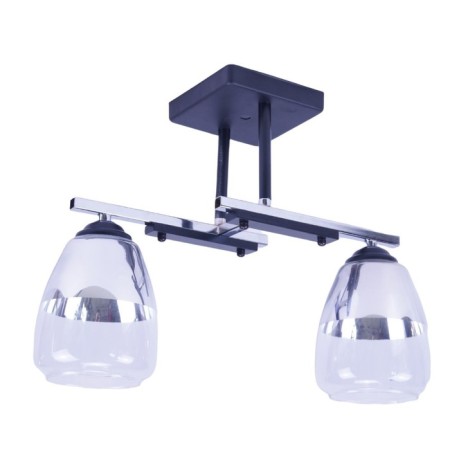Lamp ceiling Economy light 20103/2BK+CR+CL, 2x40W, E27, 30x13x40 cm, color chromium