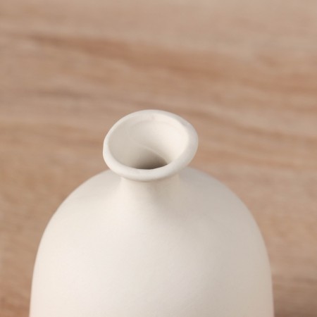 VAZA Ceramics Table "Heidi" bottle, 12x7 cm, white-pink-1