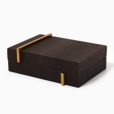 Leather jewelry box, 23 x 16 x 7 cm