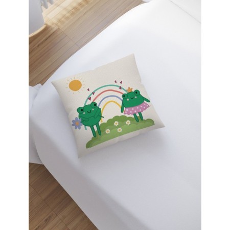 Decorative pillowcase "Lovers of the frog", on a zipper, size 45x45 cm-1