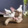 Souvenir ceramics "Two birds on a branch with flowers" 14x21x9 cm