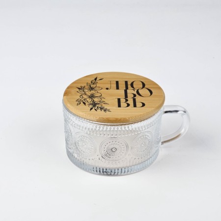 Mug with a glass lid expensive attention "Love", 450 ml-1
