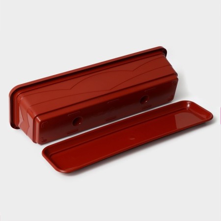 Balcony box for flowers, 60 cm, terracotta color-3