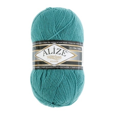 Yarn "Superlana Klasik" 25% wool, 75% acrylic 280m/100g (164 azure)-1