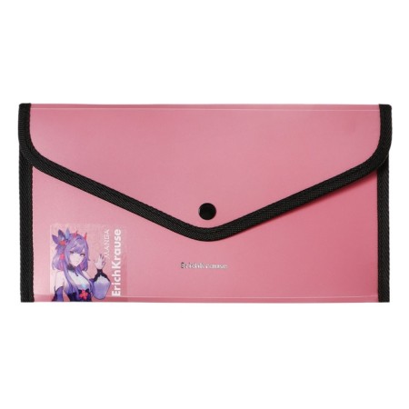 Folder-convert on a 260 x 140 mm button (Travel), 600 μm, Erichkrause "Matt Manga", with extension, opaque, embossing "sand", mix-2