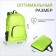 Folding backpack, lightning department, external pocket, 2 side pockets, green color