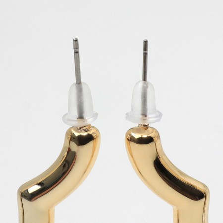 Earrings Plastic "Heart" Dungeon, Color Gold-2
