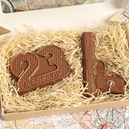 Belgian chocolate, 2 in 1 "February 23 No. 2 + Pistol", 160 g-1