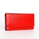 Women's wallet on the button, red color