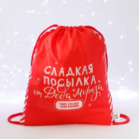 New Year. Bag for sweets 290 x 340 mm, "Sweet Parcel from Santa Claus" (soft polyester density 210d)-1