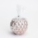 Candle "Shar" in the candlestick with convex spherical faces of gypsum, 8x7 cm, champagne