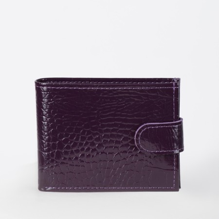 Women's wallet on the button, purple color