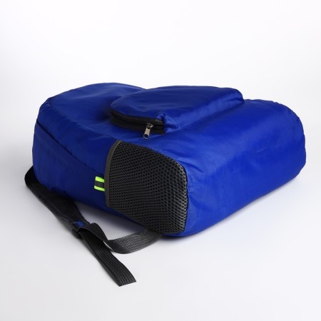 Folding backpack, lightning department, external pocket, 2 side nets, blue color-5