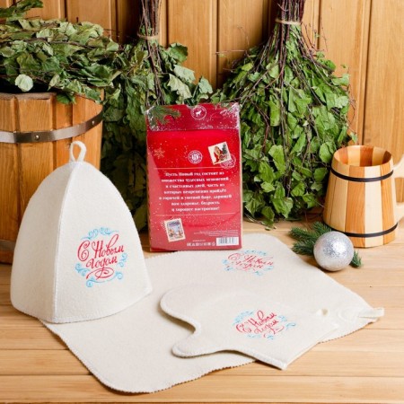 Set "New Year's Park" hat, rug, mitten-1