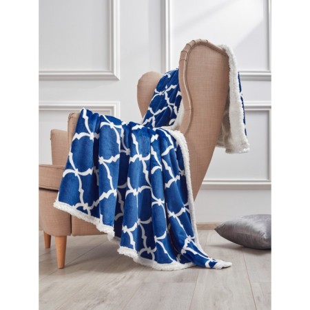Venice blanket, size 150x200 cm, monogram, blue-7
