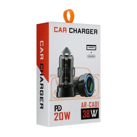 Luazon AR-CA01, USB, Type-C, PD, 20 W, transparent, black 994018 automobile charger-5