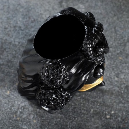 Kashpo - organizer "Gorgon Medusa" Black with gold, 13x16x11cm-5