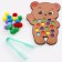 Different sorter "Bear" with pompons and tweezers, 15 x 21 cm
