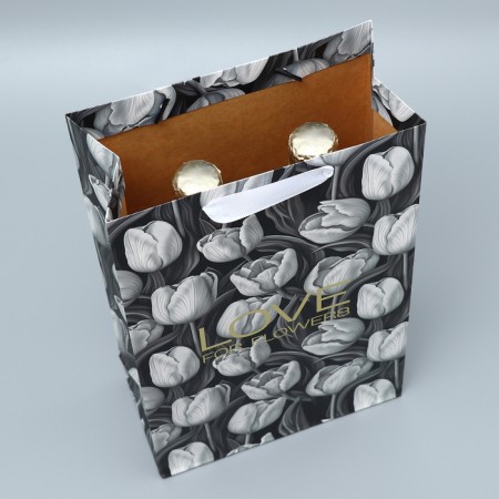 Gift package for two bottles, packaging, tulip, embossing, 35 x 20 x 9 cm-2