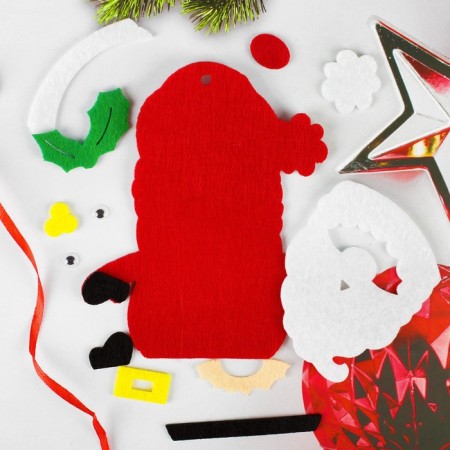 Set for creativity - Create a Christmas tree decoration from felt "Grandfather Frost Red Nose"-1