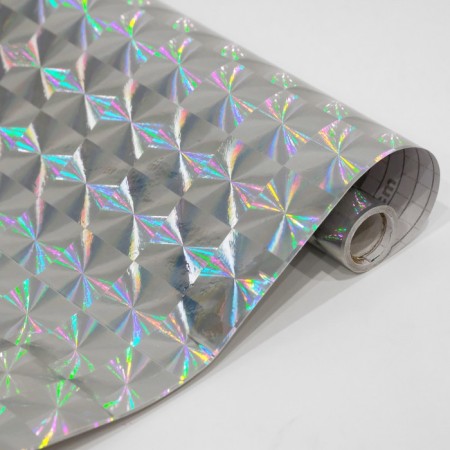Self -adhesive film "Mishura", holography, silver, 0.45 x 3 m, 3 μm