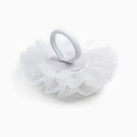 Outlet. Bant for hair on elastic band, white, 11 cm, kitty Marie-4