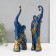 Souvenir Polystone "Blue elephants with orange rhinestones" set 28.5x21x8.3 cm