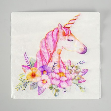 Paper Napkins "Beautiful Unicorn", set of 20 pcs., 33x33 cm