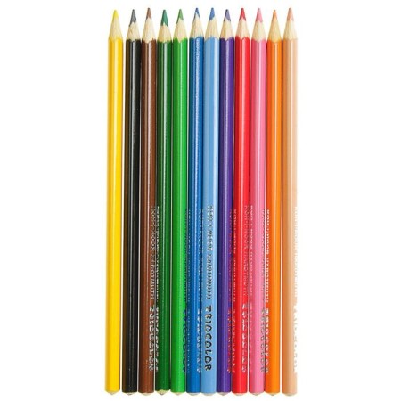 Карандаши 12 цветов, Koh-I-Noor 3132 TRIOCOLOR, европодвес-1