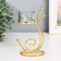 Summary metal, glass for 1 candle "bends. Balls" D-4.5 cm gold 9x6.5x15.5 cm