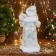 Santa Claus "in a white fur coat with gifts" moves, with backlight, 38 cm