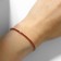 Bracelet "ice" 1 row, red color in silver, 7 cm