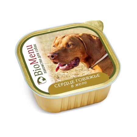Wet feed Biomenu for dogs, delicacy heart beef in jelly, 150 g