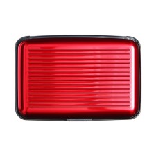 The business card between the plastic, metallic, with the departments inside, the red