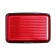 The business card between the plastic, metallic, with the departments inside, the red