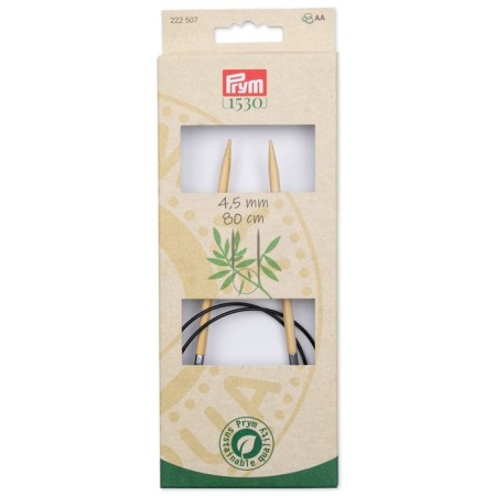 Circular knitting needles, bamboo, 4.5 mm/80cm, 1 pc