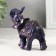 Polystone souvenir "Blue-violet elephant with blanket and gold" 8.5x4x8.5 cm