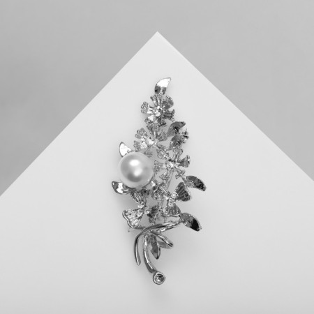 Book "Bouquet with pearls", white color in silver-3