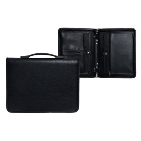 Business folder, artificial leather, 370 x 275 x 50 mm, with a transformer handle, 3D54 "lux", black-1