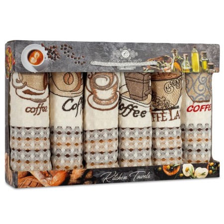 A set of wuffed napkins Diva Afrodita Ceylin "Coffee", size 35x50 cm, 6 pcs-1