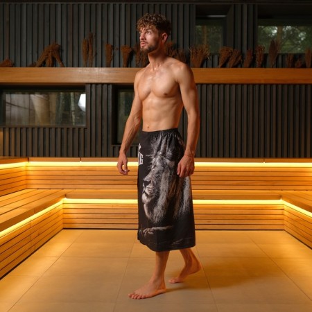 A towel for the bath "Leo" men's kilt 80x150 cm, 100 % HL, waffle leaf-2
