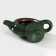 A set for the tea ceremony ceramic "Moonstone", 5 objects: 4 bowls, kettle, green color