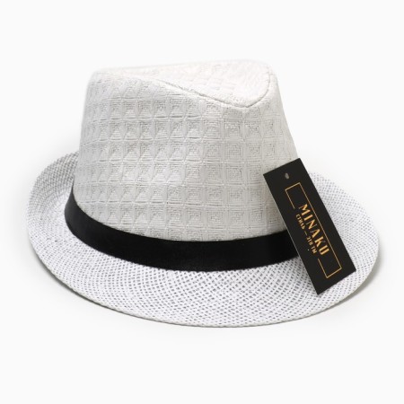 Men's hat "Classic", size 58, white color-4