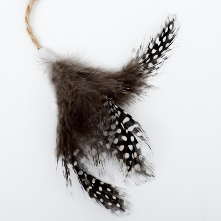 A toy for cats with cat mint and feathers "Burunduk", 10 cm, with a bell-2