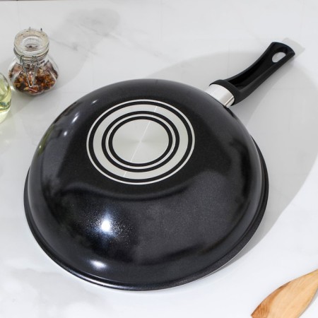 LITE, D = 28 cm, plastic handle, anti-stick coating, black color, black-2