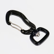 Carabiner with a latch and a swivel, 7x3 cm, 700 kg, black