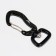 Carabiner with a latch and a swivel, 7x3 cm, 700 kg, black