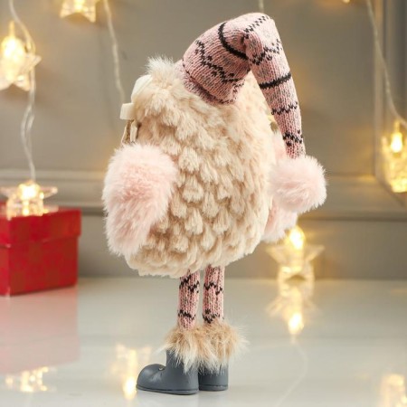 Interior doll "owl in a pink cap and in hetras" 40x10x18 cm-3